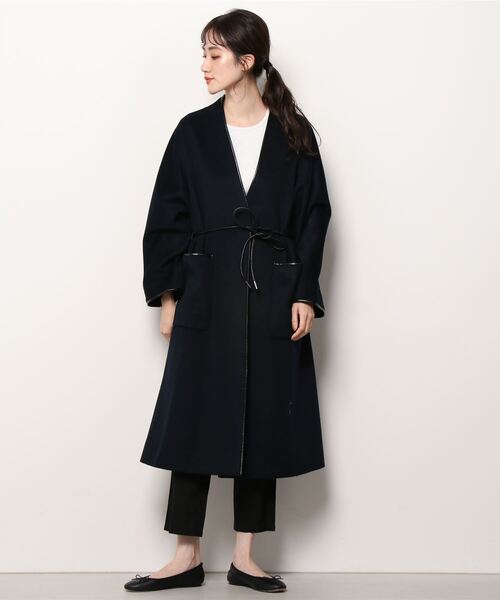 NANO universe（ナノ・ユニバース） ノーカラーコート 38 ネイビー