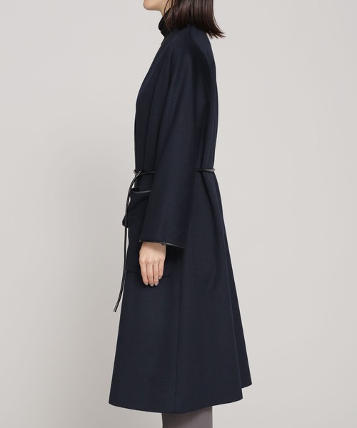 NANO universe（ナノ・ユニバース） ノーカラーコート 38 ネイビー