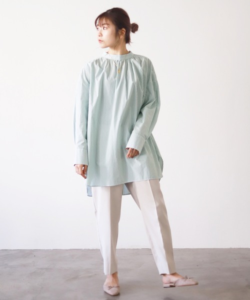 「SLOBE IENA」 長袖ブラウス - ブルー レディース SLOBE IENA 「SLOBE IENA」 長袖ブラウス - ブルー レディース