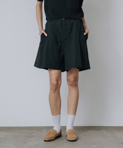 LE CIEL BLEU（ルシェルブルー） パンツ Tucked Front Shorts タック