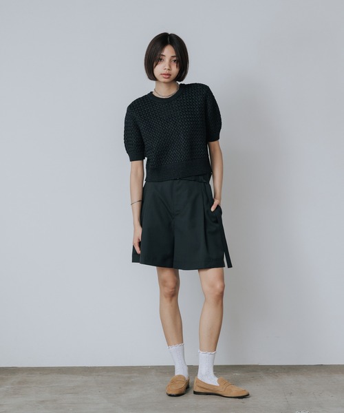 LE CIEL BLEU（ルシェルブルー） パンツ Tucked Front Shorts タック