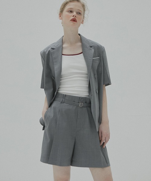 LE CIEL BLEU（ルシェルブルー） パンツ Tucked Front Shorts タック