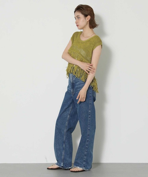 ニット セーター ロングフリンジビスチェ レディース Gready Brilliant ニット セーター ロングフリンジビスチェ