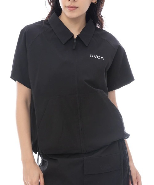 ブラウス シャツ 「RVCA/ルーカ」25SS MINI RVCA UTILITY SS/水陸両用速乾ドローコード付きブラウジングUVケアジップアップ