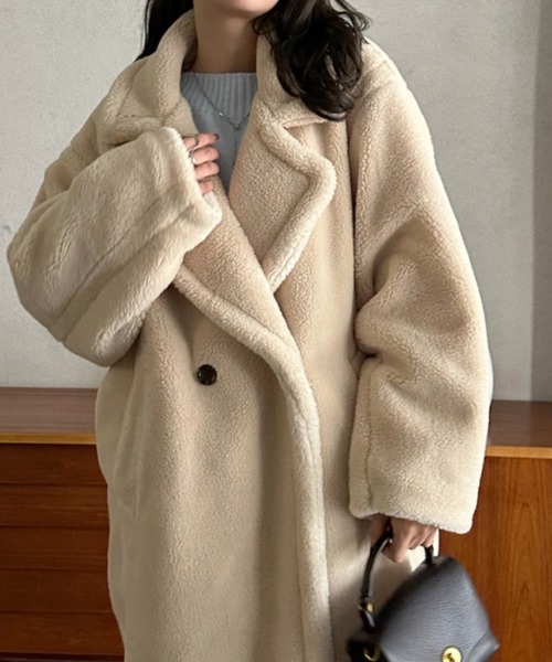 Eclat one コート チェスターコート 「Eclat one」テディボア ロング