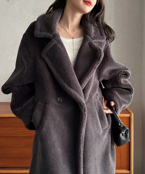 Eclat one コート チェスターコート 「Eclat one」テディボア ロング