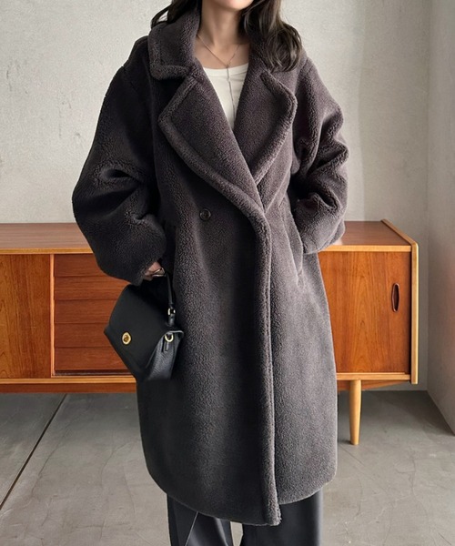 Eclat one コート チェスターコート 「Eclat one」テディボア ロング