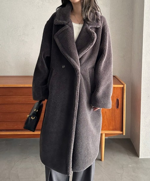 Eclat one コート チェスターコート 「Eclat one」テディボア ロング