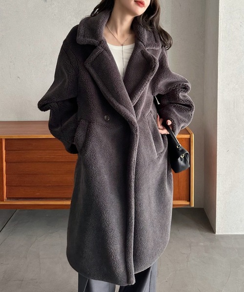 Eclat one コート チェスターコート 「Eclat one」テディボア ロング