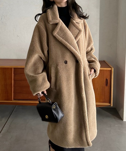 未使用級★MACKINTOSH★オーバーサイズボアコート★eclat掲載品 Eclat one コート チェスターコート 「Eclat one」テディボア ロング