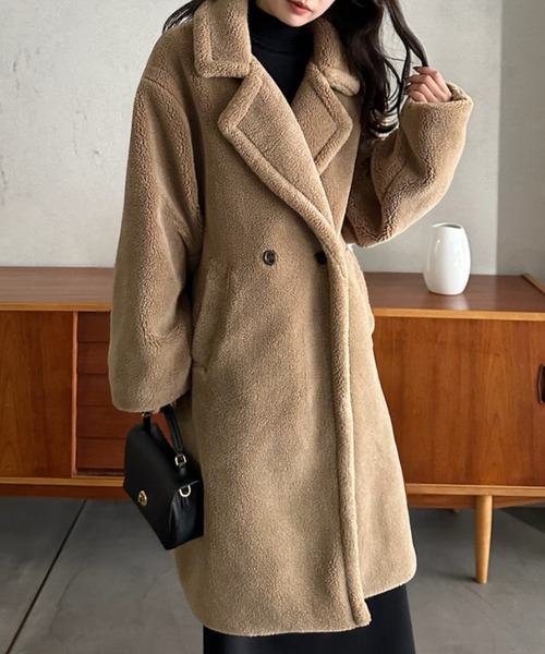 Eclat one コート チェスターコート 「Eclat one」テディボア ロング