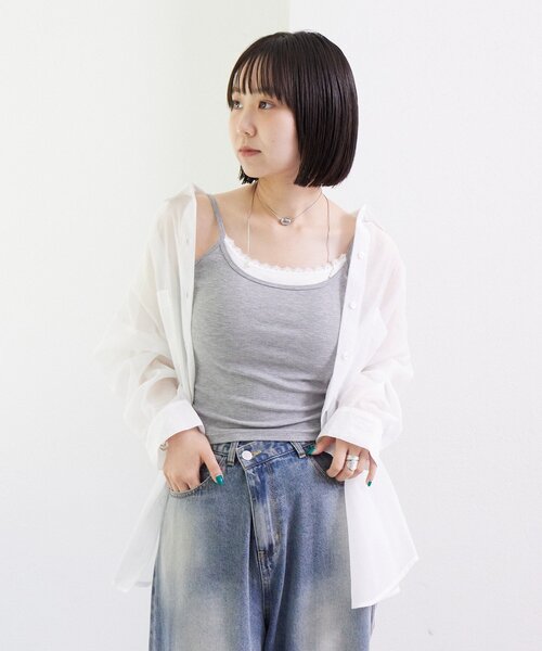 mystic（ミスティック） キャミソール パット付きレイヤード