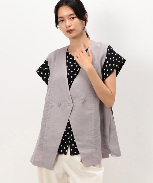 Gabardine K.T（ギャバジンK.T） ベスト ジレ 夏 紙ツイル ジレ 