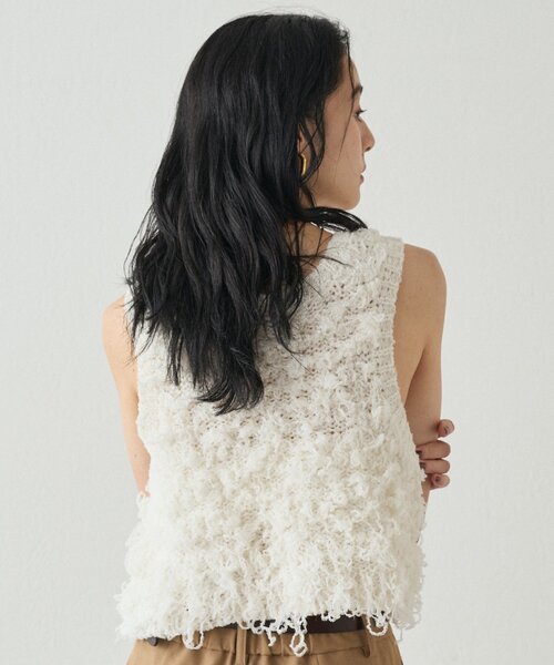 ニット セーター チュールループニットベスト レディース Loungedress ニット セーター チュールループニットベスト