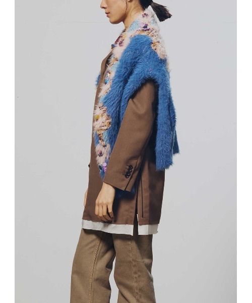 COEL（コエル） ニット セーター 花柄ビジューシャギーカーディガン