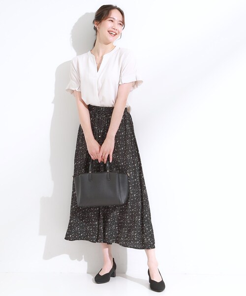 DRESKIP パンツ 「S-LL/裏地ひんやり」スカート見えで上品に マット