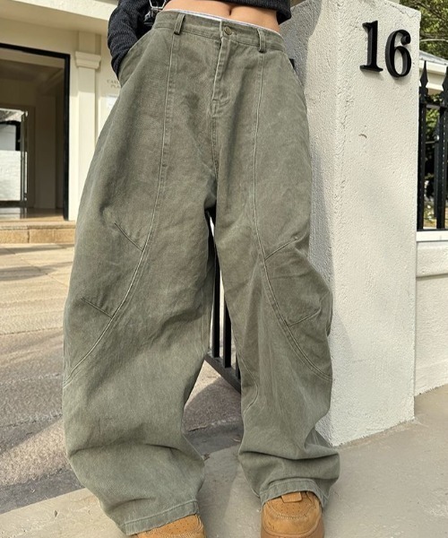 MONO8 カーゴパンツ ワイドシルエットカーゴパンツ レディース