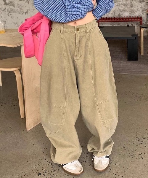 MONO8 カーゴパンツ ワイドシルエットカーゴパンツ レディース