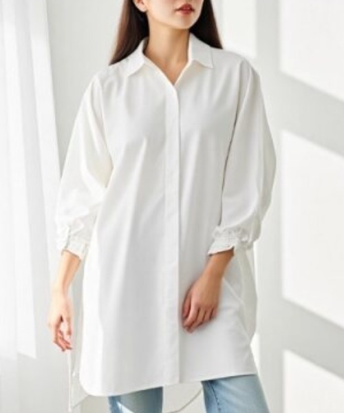 cammie ブラウス シャツ オーバーサイズロングシャツ レディース
