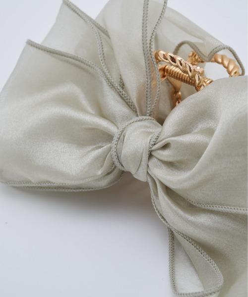 オーガンジーリボン♡ヘアクリップ