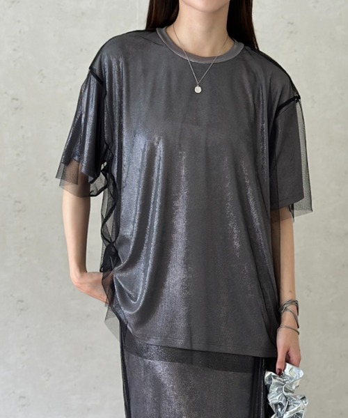 「Per sist ence」 半袖カットソー FREE オフホワイト レディース_画像3