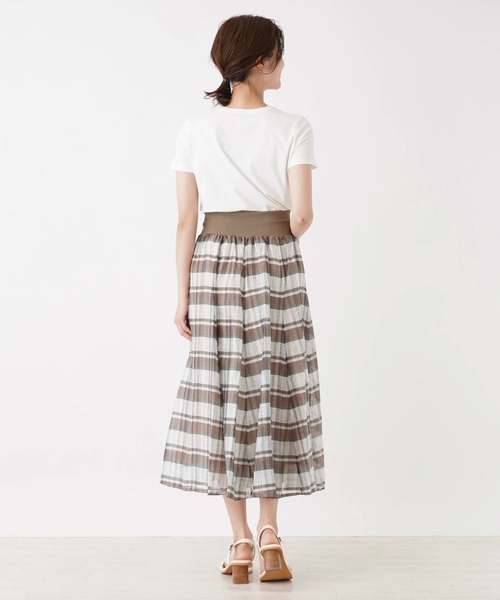 「en recre」 フレアスカート 2 グリーン レディース_画像2