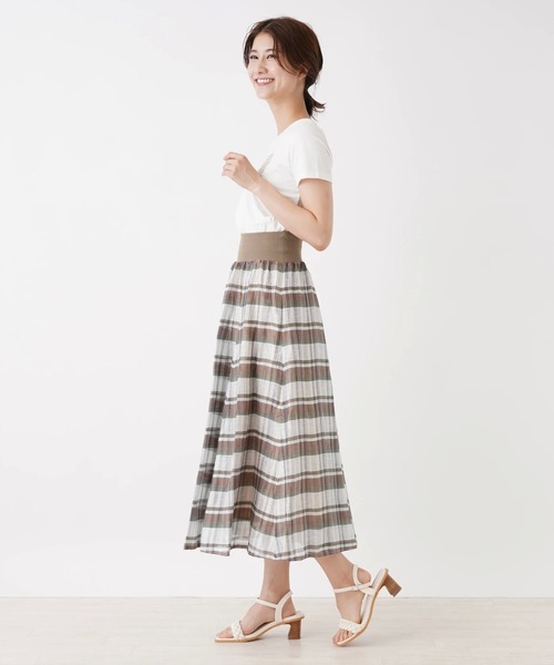 「en recre」 フレアスカート 2 グリーン レディース_画像9