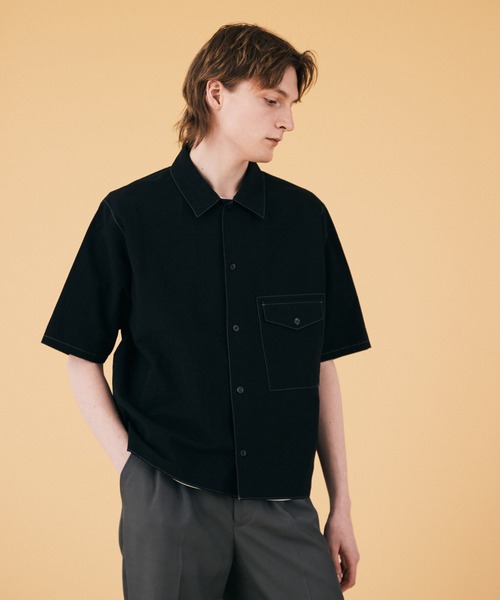 「COLUMN」 半袖シャツ MEDIUM ベージュ メンズ_画像2