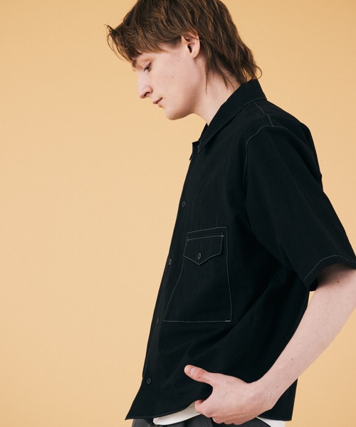 「COLUMN」 半袖シャツ MEDIUM ベージュ メンズ_画像9