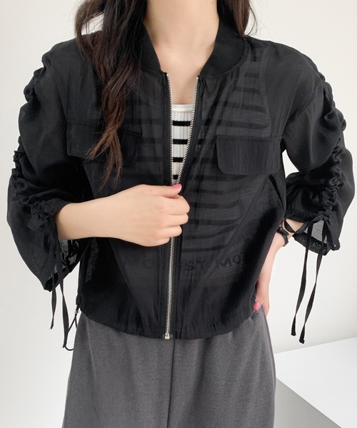 「DIAVEL」 ジップアップブルゾン M ブラック レディース_画像3