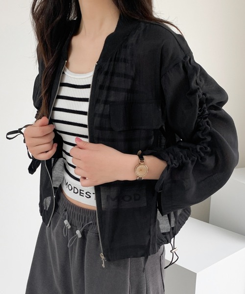 「DIAVEL」 ジップアップブルゾン M ブラック レディース_画像4