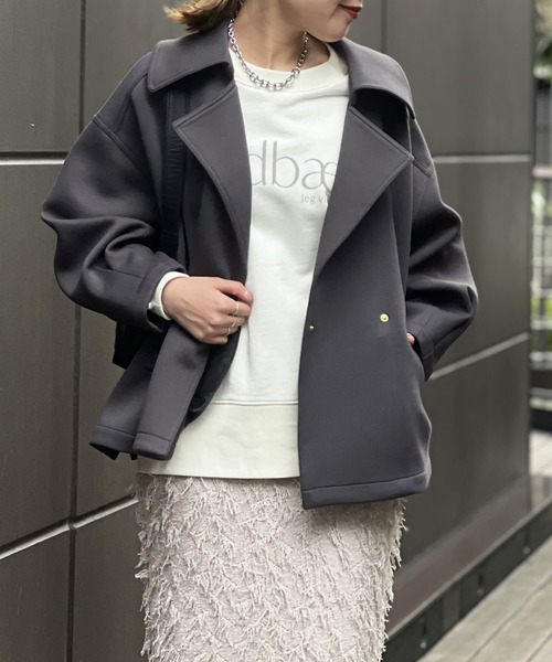 un dix cors（アンディコール） ピーコート FREE チャコールグレー