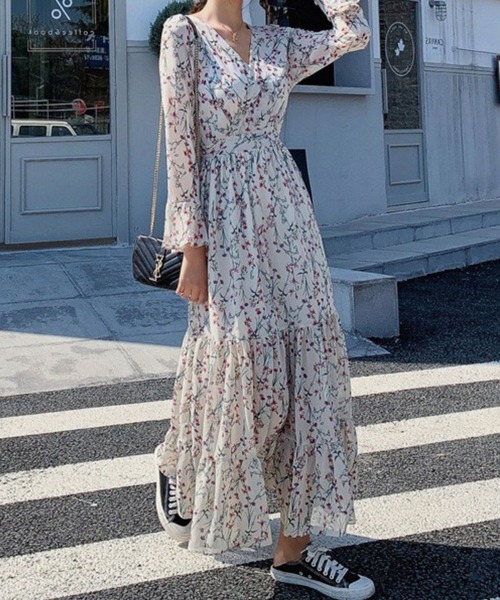 CADBURY（キャドバリー） ワンピース フレアスリーブ花柄ロング