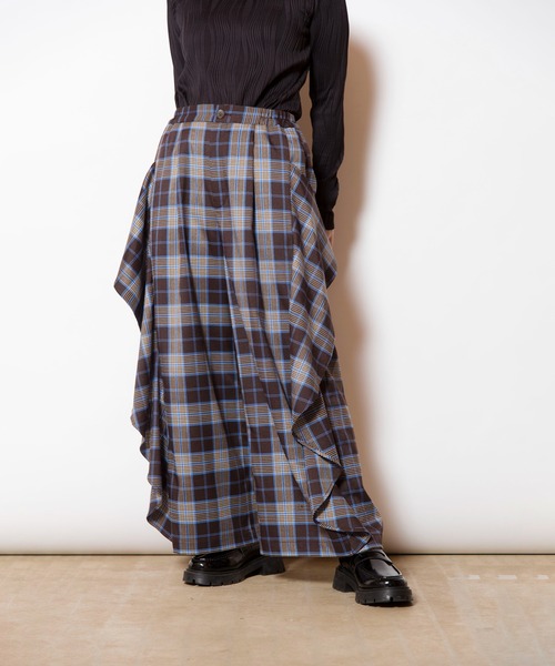 OSMOSIS（オズモーシス） パンツ チェックカスケードパンツ レディース