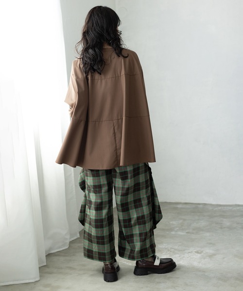 OSMOSIS（オズモーシス） パンツ チェックカスケードパンツ レディース