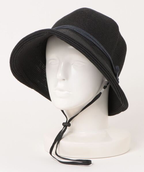 「Little＆More」 ストローハット M ブラック レディース_画像3