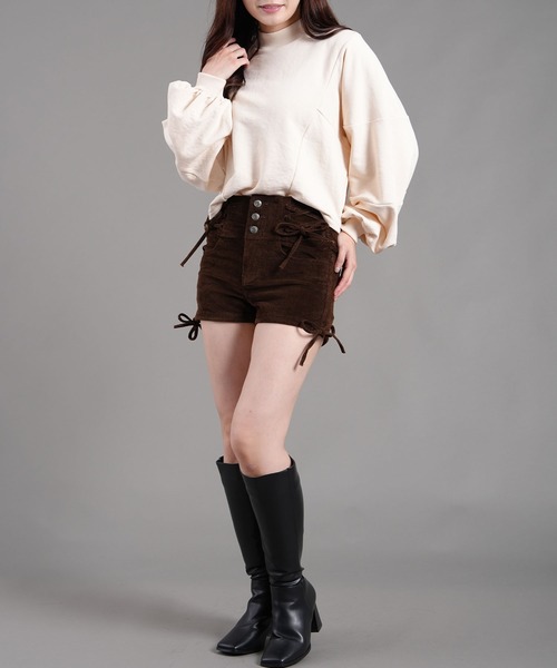 WORKS パンツ ダブルレースアップショートパンツ ストレッチ