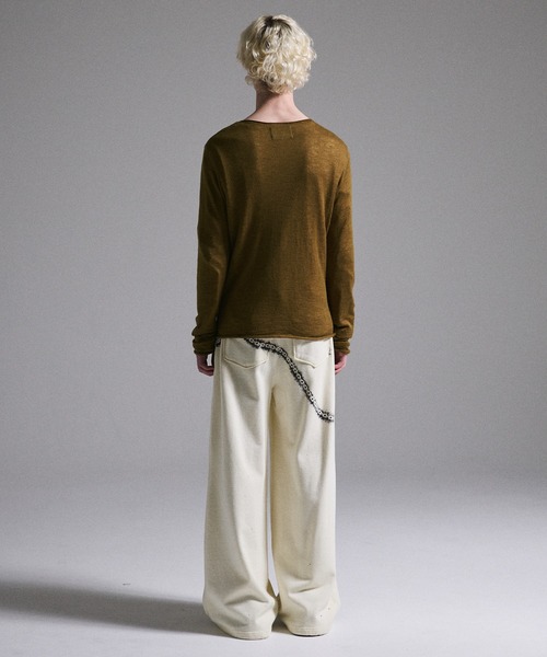 【GRANCY】グランシー プリントデザインシアーニット　グレーSサイズ GRANCY（グランシー）の「【GRANCY】Print Design Sheer Knit