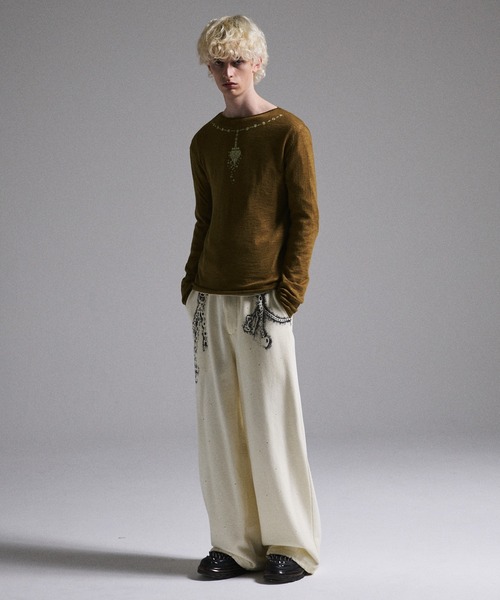 ぴ*ん様 【GRANCY】Print Design Sheer Knit GRANCY セーター ニット 「GRANCY」Print Design Sheer Knit