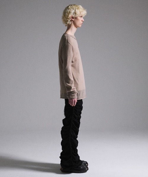 GRANCY セーター ニット 「GRANCY」Print Design Sheer Knit
