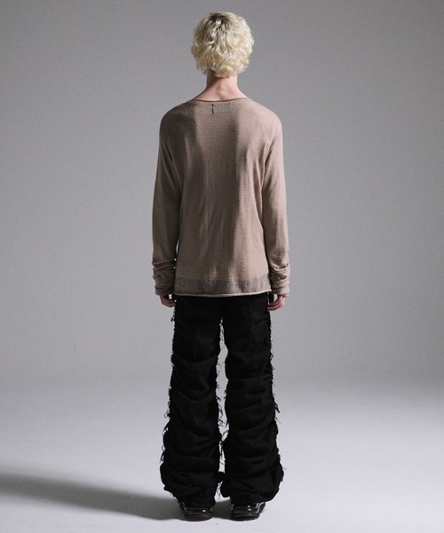 GRANCY セーター ニット 「GRANCY」Print Design Sheer Knit