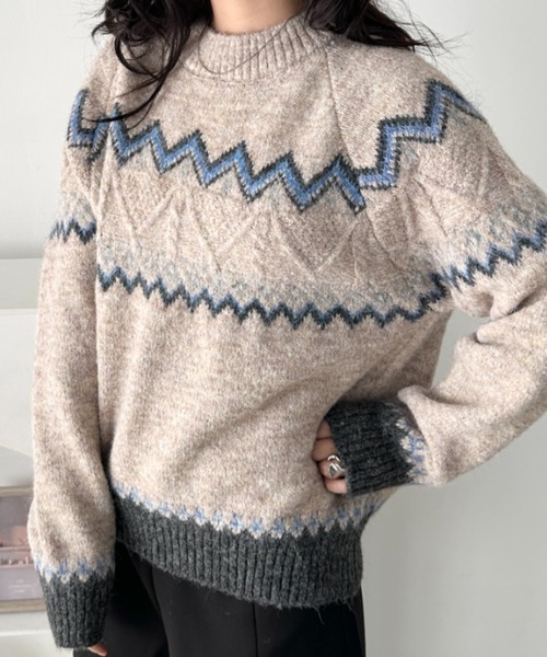 CLEA ニット セーター ノルディックニットトップス レディース