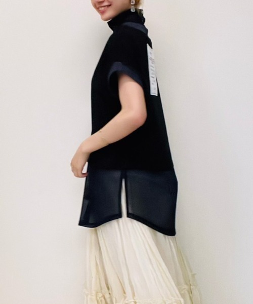 「DOLLUPOOPS」 半袖カットソー 38 カーキ レディース_画像2