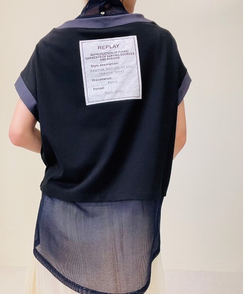 「DOLLUPOOPS」 半袖カットソー 38 カーキ レディース_画像3