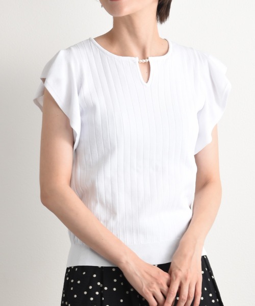 「INTERPLANET」 ノースリーブニット FREE オフホワイト レディース_画像2