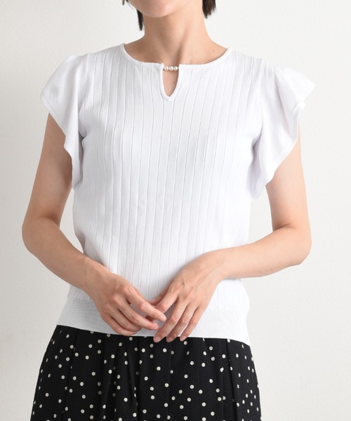 「INTERPLANET」 ノースリーブニット FREE オフホワイト レディース_画像3