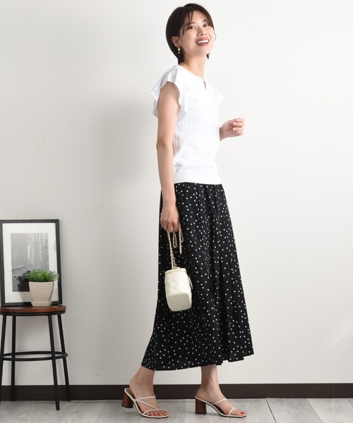 「INTERPLANET」 ノースリーブニット FREE オフホワイト レディース_画像9