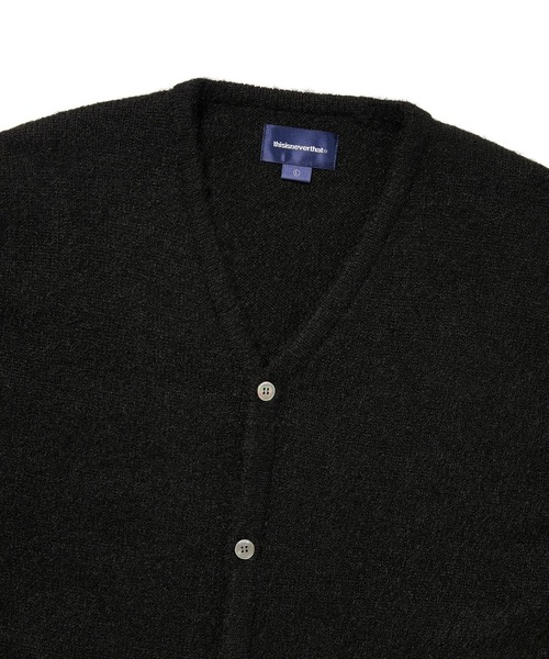 thisisneverthat ブラック カーディガン L thisisneverthat（ディスイズネバーザット） カーディガン Hairy Knit