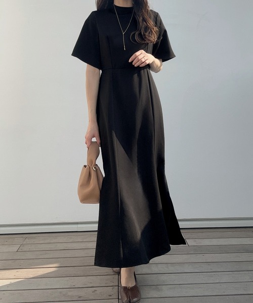 「LAUIR」 半袖ワンピース MEDIUM ライトグレー レディース_画像3