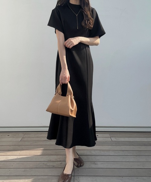 「LAUIR」 半袖ワンピース MEDIUM ライトグレー レディース_画像5